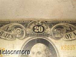 US 1922 $20 TWENTY DOLLAR BILL GOLD CERTIFICATE LARGE NOTE WASHINGTON 