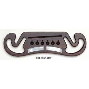  Moustache Acoustic Bridge Rosewood 2 Inlay Bars Musical 