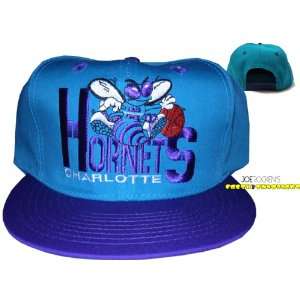  Charlotte Hornets Vintage Two Tone Snapback Cap Hat Retro 