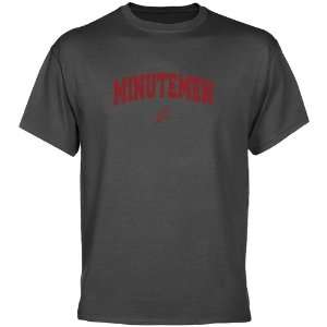 UMass Minutemen Charcoal Logo Arch T shirt  Sports 