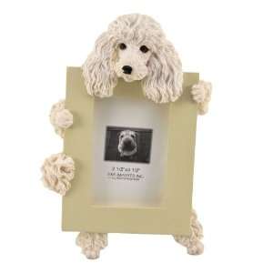  White Poodle 2.5 x 3.5 inch Handpainted Picture Frame 
