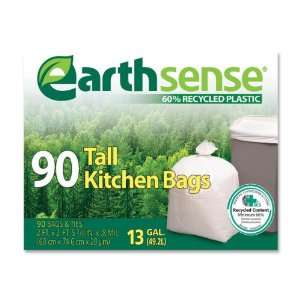  Earthsense 13 Gallon Recycled Tall Kitchen Can Liner, 0.8 Mil, 29 3 