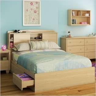   Room Bookcase Headboard in Natural Maple   Size Full 