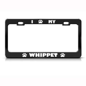  Whippet Dog Dogs Black Animal Metal license plate frame 