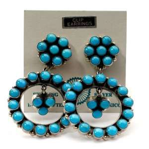    Intricate Turquoise Clip Earrings By Federico Jimenez Jewelry