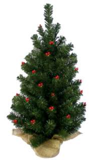 ADIRONDACK CHRISTMAS TREE / RED WINTER BERRIES / 2 FEET  