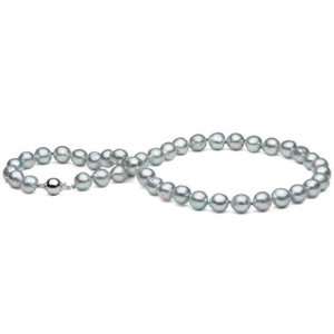    Silver Blue Akoya Baroque Pearl Necklace, 8.5 9.0 mm Jewelry
