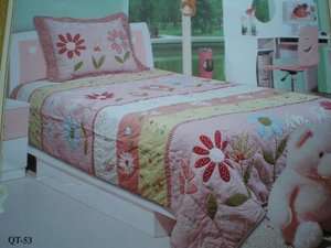 Twin 100% cotton fully quilted bedspread coverlet set  