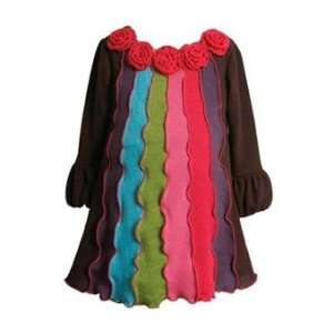    Multi Color Stripe Rose Dress Size 2t   B24725 