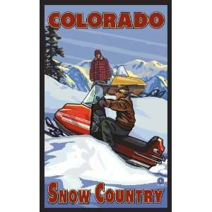 Northwest Art Mall Snow Country Colorado Snowmobile Artwork by Paul A 