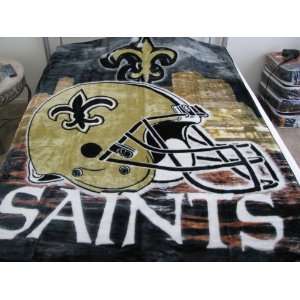  Royal Plush Raschel Blanket/throw   New Orleans Saints 