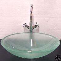 Bathroom Vanity Froste Oval Glass Vessel Sink Faucet C6  