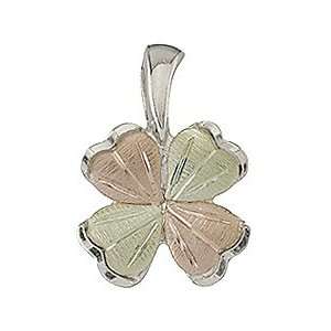    Black Hills Gold Sterling Silver Four Leaf Clover Pendant Jewelry