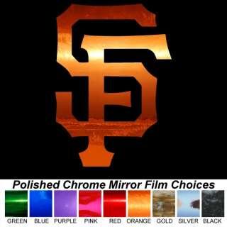 Giants SF Logo Orange Chrome Auto Window Sticker Decal  