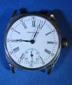 1908 American Waltham 15 Jewel Stainless Pocket Watch Movement G 