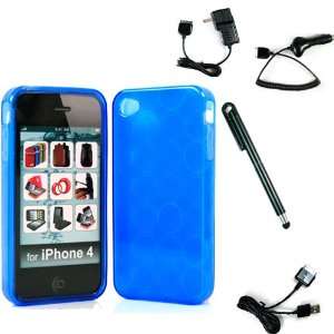  with Blue Flex Circle Design Case for Apple iPhone 4S and iPhone 4th 