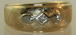 14k yellow gold .03ct diamond wedding band ring vintage  