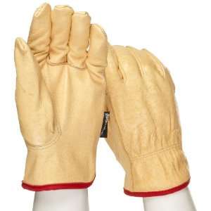 West Chester 9940KT Leather Glove, Shirred Elastic Wrist Cuff, 9.5 