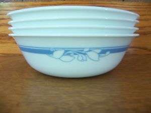   cereal soup bowls blue white flowers Jasmine replacement dishes decor