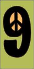 House Numbers 3 x 6 CERAMIC TILE Peace Sign  