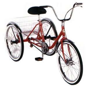  Worksman Adult Lite trike, Coaster Brake, Red Sports 