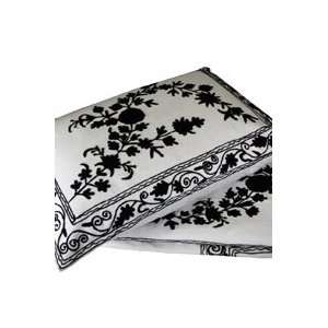  Black & White Indian Crewel Embroidery Bedcovers Arts 
