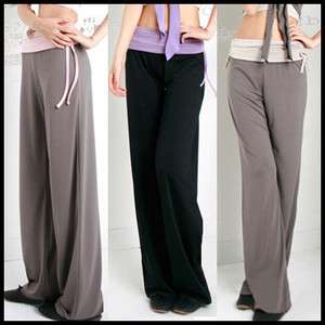 C65125 Womens Top Stretch Cotton Blends Fitness Track Pants Sweat Yoga 