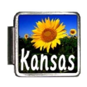  Kansas State Flower Sunflower Photo Italian Charm Bracelet 