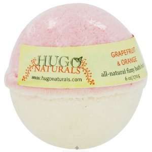  Hugo Naturals Fizzy Bath Bomb, Grapefruit and Orange, 6 