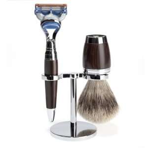  Stylo   Shaving Set, Fine Badger, African Blackwood 