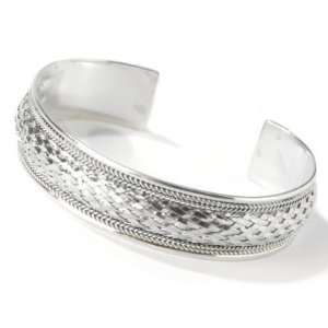  Sterling Silver 7 Braided Cuff Bangle Bracelet Jewelry