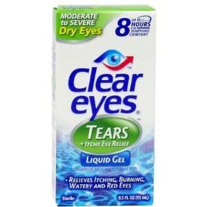 Clear Eyes Astringent/Lubricant/Redness Reliever Eye Drops, Liquid Gel 