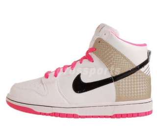 Nike Dunk High GS White Gold Black Laser Pink Womens Kids Casual Shoes 
