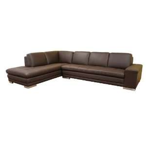 Callidora Dark Brown Leather Leather Match Sofa Sectional Reverse 