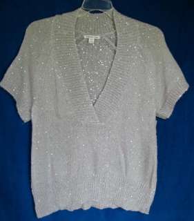 Coldwater Creek Starlight Wool Blend Sequined Sweater  