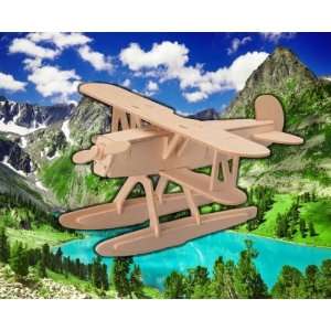  Puzzled Water Plane 3D Natural Wood Puzzle Toys & Games