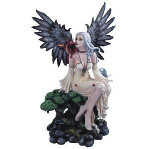 White Fairy With Baby Dragon Collectible Figurine Decoration Statue