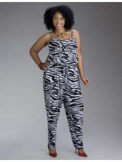 LANE BRYANT   Zebra print jumpsuit  