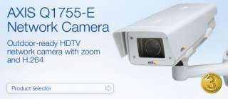 The outdoor ready AXIS Q1755 E is a day and night HDTV network camera 