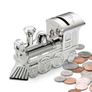  Personalized Silver plated Childs Train Bank Gift Toys & Games