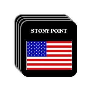 US Flag   Stony Point, New York (NY) Set of 4 Mini Mousepad Coasters