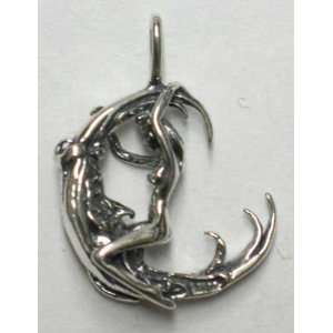  Sterling Silver Woman on the Moon Pendant 