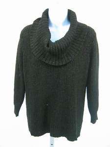 MICHAEL KORS Black Cowl Neck Sweater Metallic Sz S  