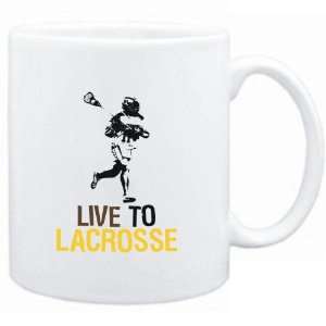 Mug White  LIVE TO Lacrosse  Sports 