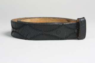 Vintage Justin Black Patchwork Stiched Lizard Belt  
