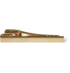 Lanvin Engraved Rose Gold Plated Tie Clip