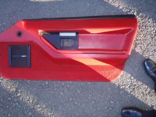 86 89 Corvette C4 Original Door Panels RED COMPLETE PAIR  