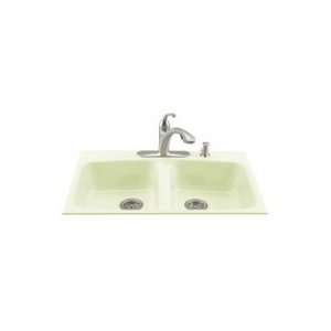   Tile In Kitchen Sink w/Five Hole Faucet Drilling K 5898 5 NG Tea Green