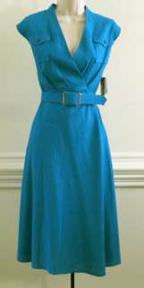 Jones New York   Womens Cap Sleeve Dress, Azure, New, Discount  