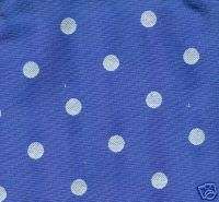 White Dot Blue Background Upholstery Fabric 54x36  